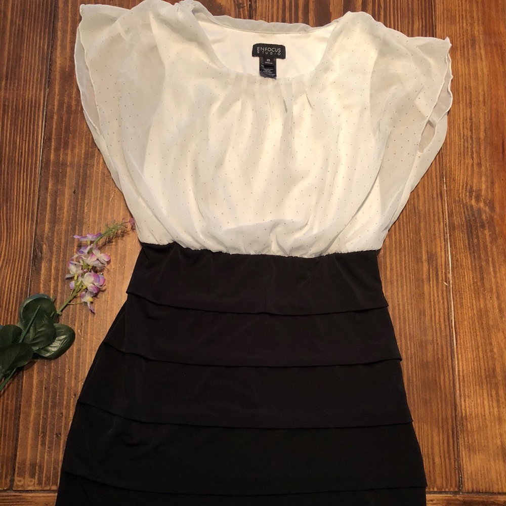 Enfocus Studio Black and white dress.